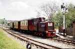 ‘Chattenden’ at Welshpool Raven Square station with a works train   (06/05/1995)