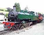Newly overhauled Tubize 2-6-2T ‘Orion’ with No 14 beyond, Llanfair Caereinion   (29/07/2000)