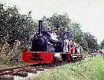 ‘Elin’ climbs the bank alongside the standard gauge railway    (04/09/1993)
